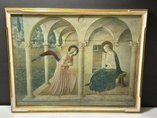 VTG Newcomb Macklin Frame 1950s Gold Gilt Fra Angelico Annunciation Print 18x14 picture