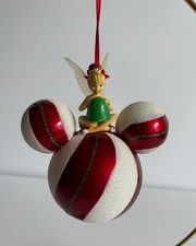 DISNEY TINKERBELL ON MICKEY ICON EARS LARGE GLITTERY ORNAMENT picture