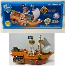 RARE Vtg Disney Heroes Peter Pan Pirate Ship Light Sound Missing Figures picture