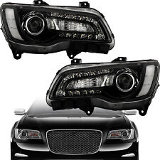 For 2015-2017 Chrysler 300 Halogen Black LED DRL Projector Headlights Headlamps  picture