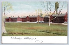 Fort McKinley Maine Company Barracks Soldiers Water Tower Leighton Postcard picture