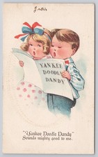 1910s Antique Patriotic Kids Postcard 