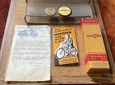 Whizzer Bike Advertising Lot Vtg - Brochure, 1936 Elgin Bluebird Letter, Box + picture
