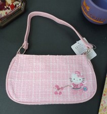 Sanrio 2004 Vintage Hello Kitty Pink Poodle Tweed Mini Pochette Handbag Purse picture