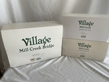 Department 56 Village Mill Creek Bridge & 2 Straight Sections W/Box New picture