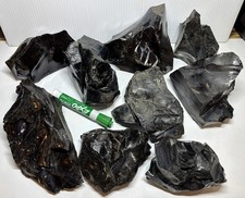 15 - 16 lb Obsidian Rough Rock Bulk Lot Assorted Pieces Knapping Lapidary picture