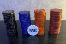 Vintage PP Pro player poker chips 99 and the dealer chip replacement lot picture