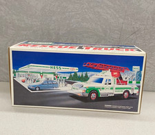 Hess 1994 Rescue Truck Toy Vehicle w/ Original Box White/Green/Red Gas & Oil picture