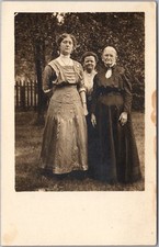 c1910s Real Photo RPPC Postcard Tall Young Woman with Mother & Grandmother (?) picture