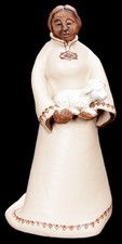 Vintage Donna Sears Navajo Sculpture Statue Woman w/ Lamb Southwest Indian Art picture
