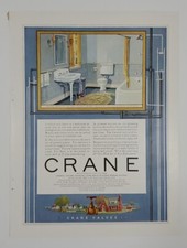 Vintage 1926 Print Ad - CRANE Bathroom Fixtures, Plumbing Fittings & Valves picture