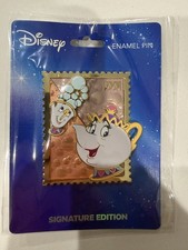 Pink A La Mode PALM Disney Royal Stamp Beauty Beast Mrs Potts & Chip Pin LE 400 picture