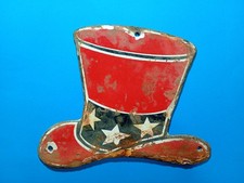 Vintage UNCLE SAM HAT Porcelain Enamel Metal sign 6