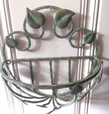 Vintage Metal Semicircular Wall Hanging Planter Basket – Rustic Farmhouse Decor picture