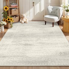 6x9 Area Rugs for Living Room Washable Large Neutral Ivory Rugs picture