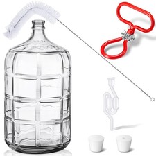Suzile 6 Gallon Glass Carboy Set, 6 Gallon Glass Water Jug Drilled & Undrilled picture