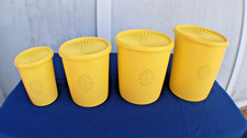 Vtg Tupperware Servalier Canister Set 4 Pc Harvest Gold Yellow NOS New Unused picture