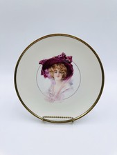 Antique Paul Donath Prussia Gibson Girl Plate Red Griffin Mark Hand Painted picture