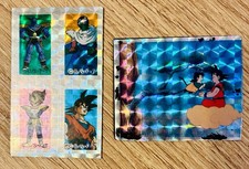 RARE Vintage Dragon Ball Z Holo Prism Fridge Magnet Lot of 2 Goku Gohan Vegeta picture