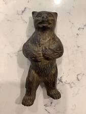 Antique 1906 cast iron bear bank Hubley #98 Mean Standing Bear picture