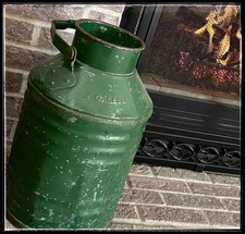 Vintage 5-Gallon Galvanized Steel Petroliana Can picture