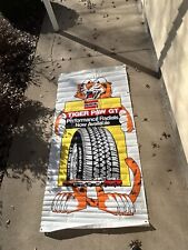 1970'S UNIROYAL TIGER PAW GT TIRES SIGN / BANNER LARGE 4'X8' picture