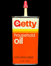 Vintage Getty 4 Oz. Oil Can Rare Clean picture
