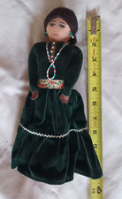 VINTAGE C. 1974 NAVAJO NATIVE AMERICAN INDIAN DOLL HAND MADE 10.5 IN TALL OOAK picture