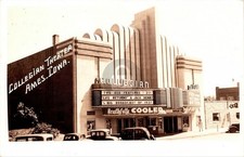 c1930s Ames Iowa Art Deco Collegian Theatre RPPC Photo Postcard COPY picture