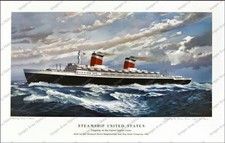 8x10 Print Steamship SS United States Largest Ocean Liner Constructed in USA #SS picture