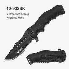 ElitEdge Tactical Cleaver Assisted Pocket Knife, Black (10-932BK) . picture