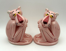 Vintage 1982 Pink Panther Salt Pepper Shakers Royal Orleans Japan Ceramic picture