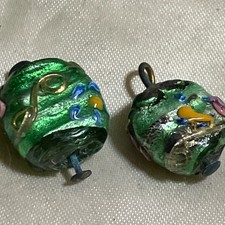 Two Venetian Tabular Wedding Cake Beads  Antique 1920s picture