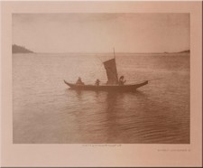 A KWAKIUTL CANOE Edward Curtis Original Copper Photogravure Plate, 1914 Vol 10 picture