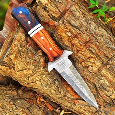 Celtic Scottish - Genuine Damascus Sgian Skean Dubh Dirk Dagger 9”Knife Fulltang picture