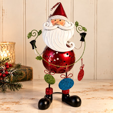 Pier 1 Vintage Santa Claus Bobblehead Tealight Holder Christmas Decor 15