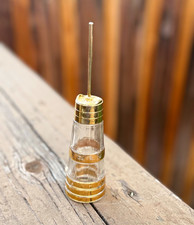 Vintage Avon Elusive Cologne Bottle 1.5 oz Empty Gold Stopper 1970s picture