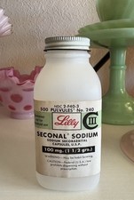 Vintage Eli Lilly SECONAL Sodium 500ct - Barbiturate Dispensing Medicine Bottle picture