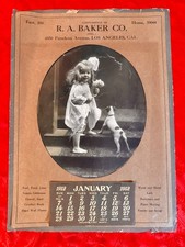Antique 1912 WALL CALENDAR 