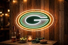 Green Bay Packers Logo LED Neon Sign With Dimmer USB Powered Adjustable Light picture