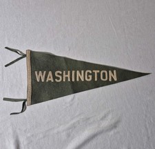 VTG 1910s 1920s Washington State Wool Felt Green Pennant Sewn picture