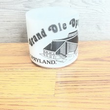 Vintage Federal Milk Glass Souvenir Mug Grand Ole Opry Opryland USA Black White picture