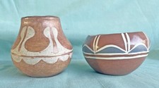 TWO Small Vintage Santo Domingo Pueblo Pots picture