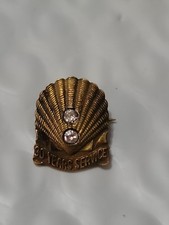 Vintage 10K Gold & Diamond Shell Gas & Oil Employee 30 Yr Service Pin 2.4g picture