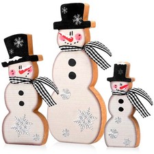 Suzile 3 Pcs Winter Snowman Table Decoration Black picture