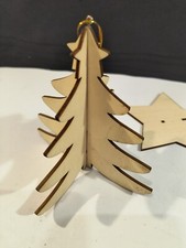 4 wooden 3-D Christmas Ornaments 4 assorted (see pics) NIB picture