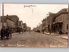 c1910 Second Street View Horse & Buggy Waseca Minnesota MN RPPC Real Photo Postc picture