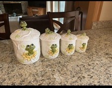 Vintage 1970's Sears & Roebuck Neil The Frog Canister Set of 4 picture