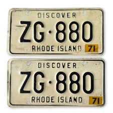 Vintage Rhode Island Discover License Plate  ZG 800 1971 picture