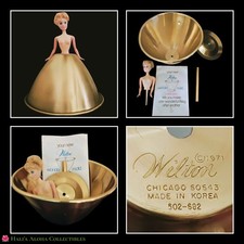 ✨RARE VINTAGE 1971 Wilton Gold Tone Classic Wonder Mold Cake Pan Set Barbie Doll picture